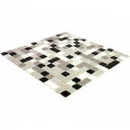 Checkered Black and White Mixed Squares Glass Tile | Tile Club
