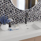 1.25" Silver, Grey and Black Hexagon Peel and Stick Tile | Tile Club