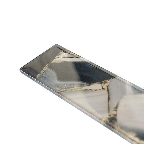 3" x 12" Smoky Quartz Geode Glass Tile | Tile Club