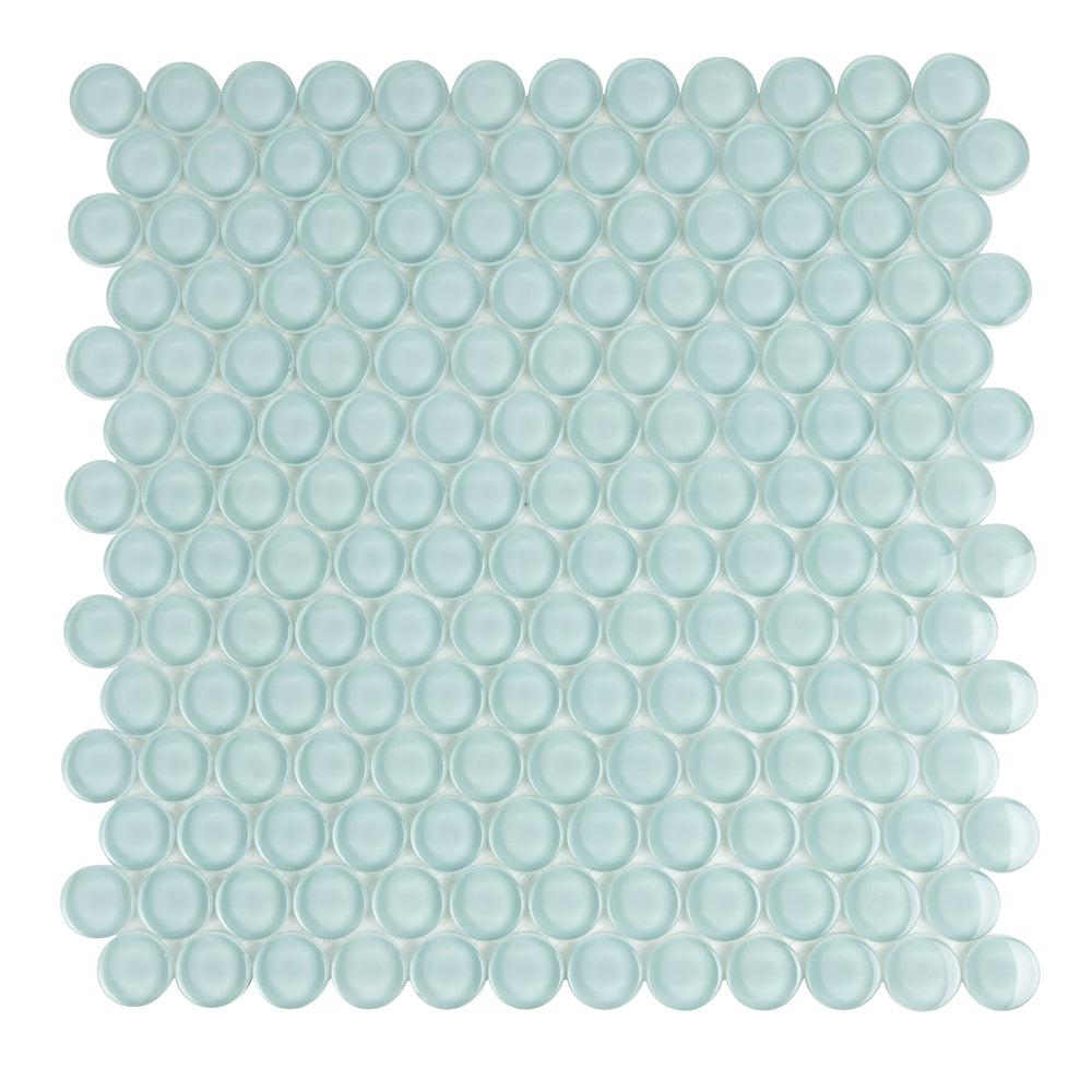 Aqua Glass Penny Round Tile