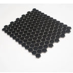 1'' Black Matte Hexagon Porcelain Mosaic | Tile Club