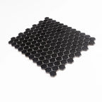 1'' Black Matte Hexagon Porcelain Mosaic | Tile Club