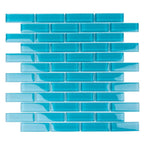 Sea Blue Glass Brick Tile