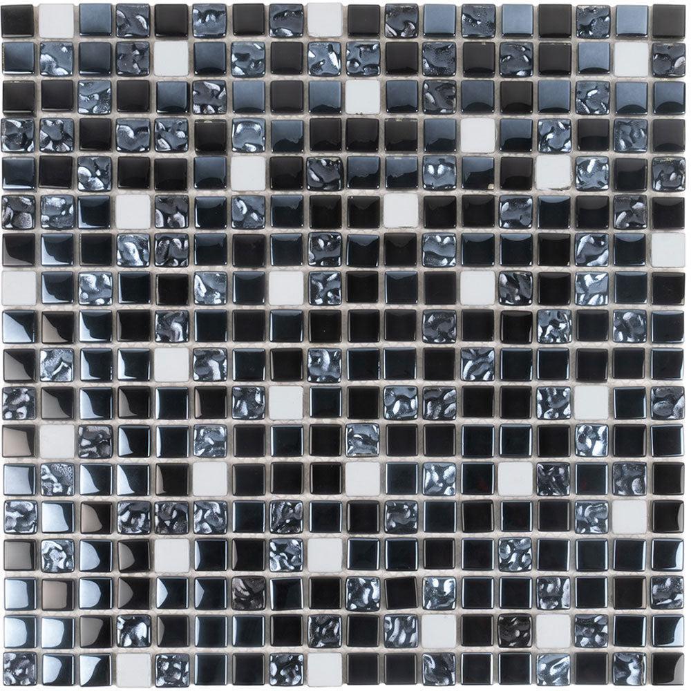 Breeze Gray Glass & Metal Mosaic Tile