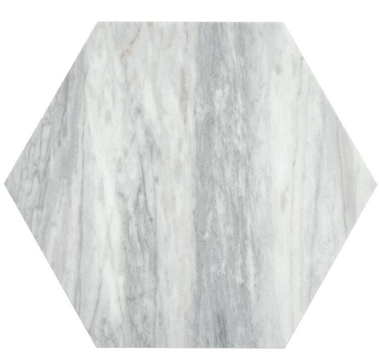 Calacatta Bluette Marble 10" Honed Hexagon Tile Sample