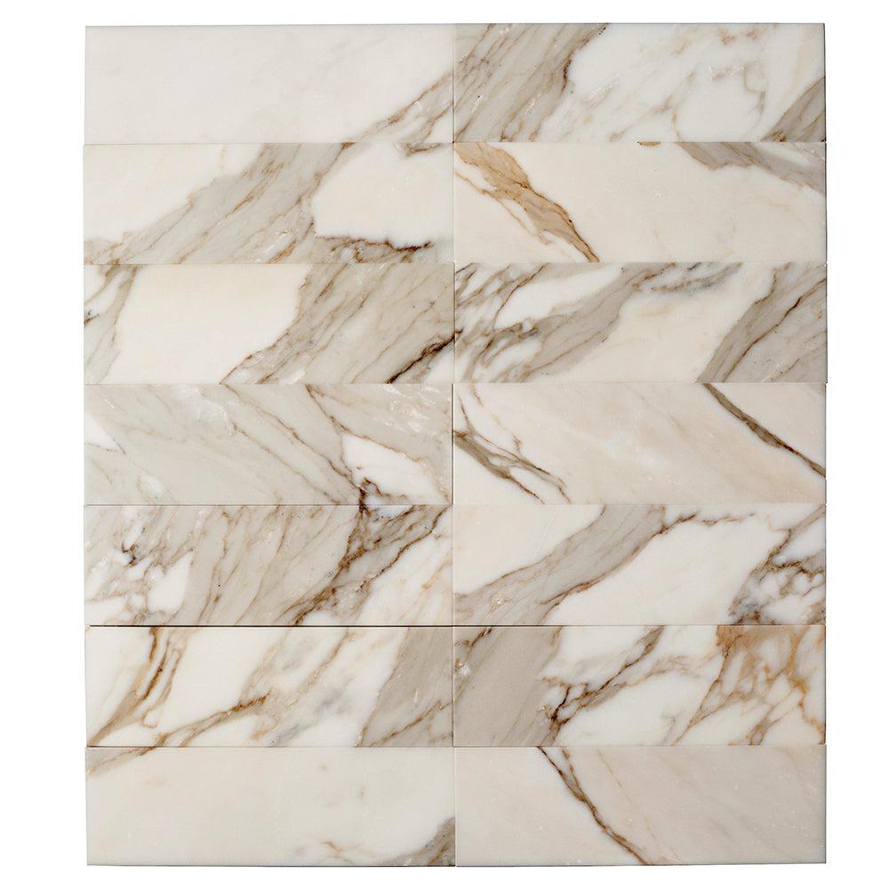 Calacatta Gold 4X12 Polished Marble Tile