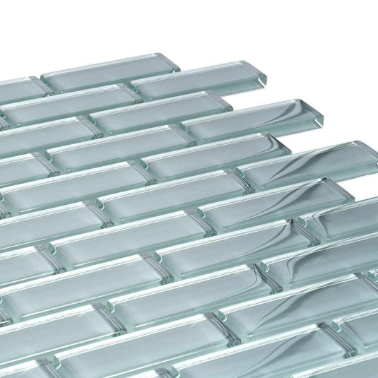 Chic Gray Glass Brick Tile | Tile Club