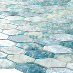 Coastal Dreams Elongated Hex Glass Mosaic Tile | Tile Club