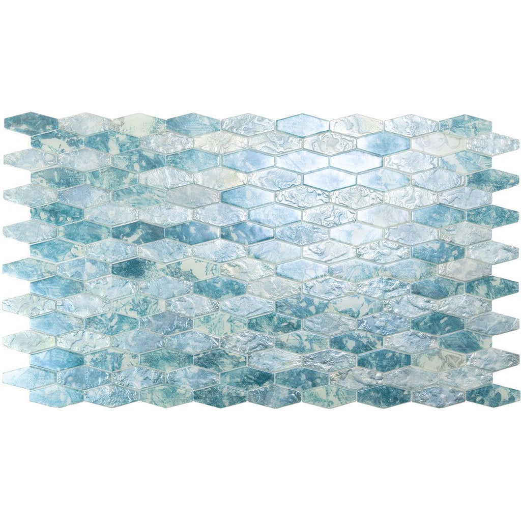 Coastal Dreams Elongated Hex Glass Mosaic Tile | Tile Club
