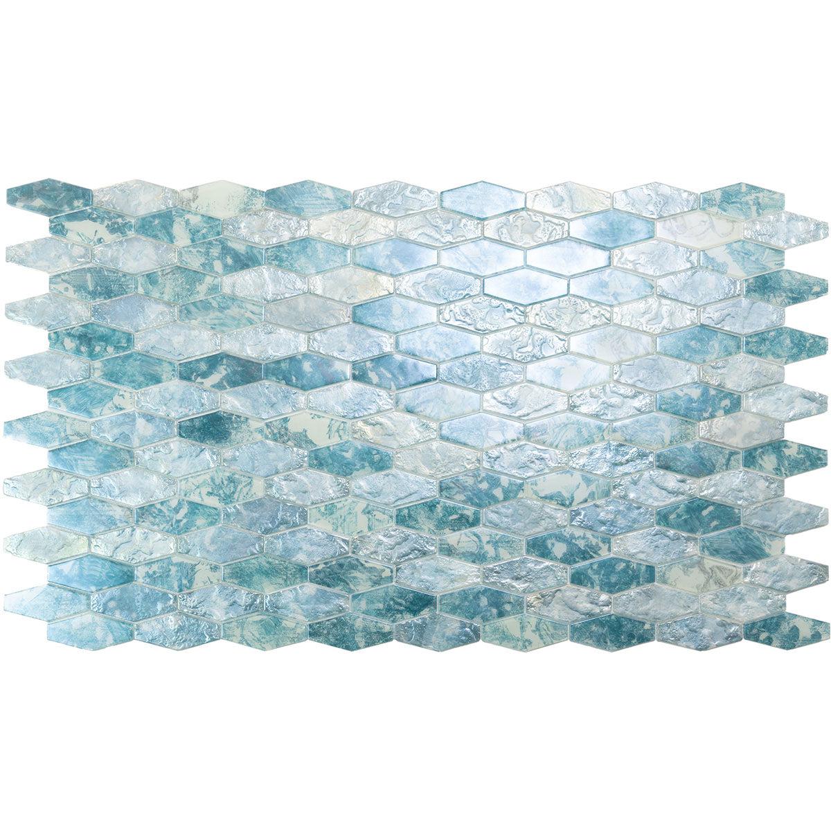 Coastal Dreams Elongated Hex Glass Mosaic Tile | Tile Club