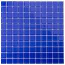 Cobalt Blue Square Glass Mosaic Tile 1x1