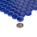 Cobalt Blue Penny Round Glass Tile | Tile Club
