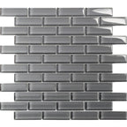 Cool Gray Glass Brick Tile