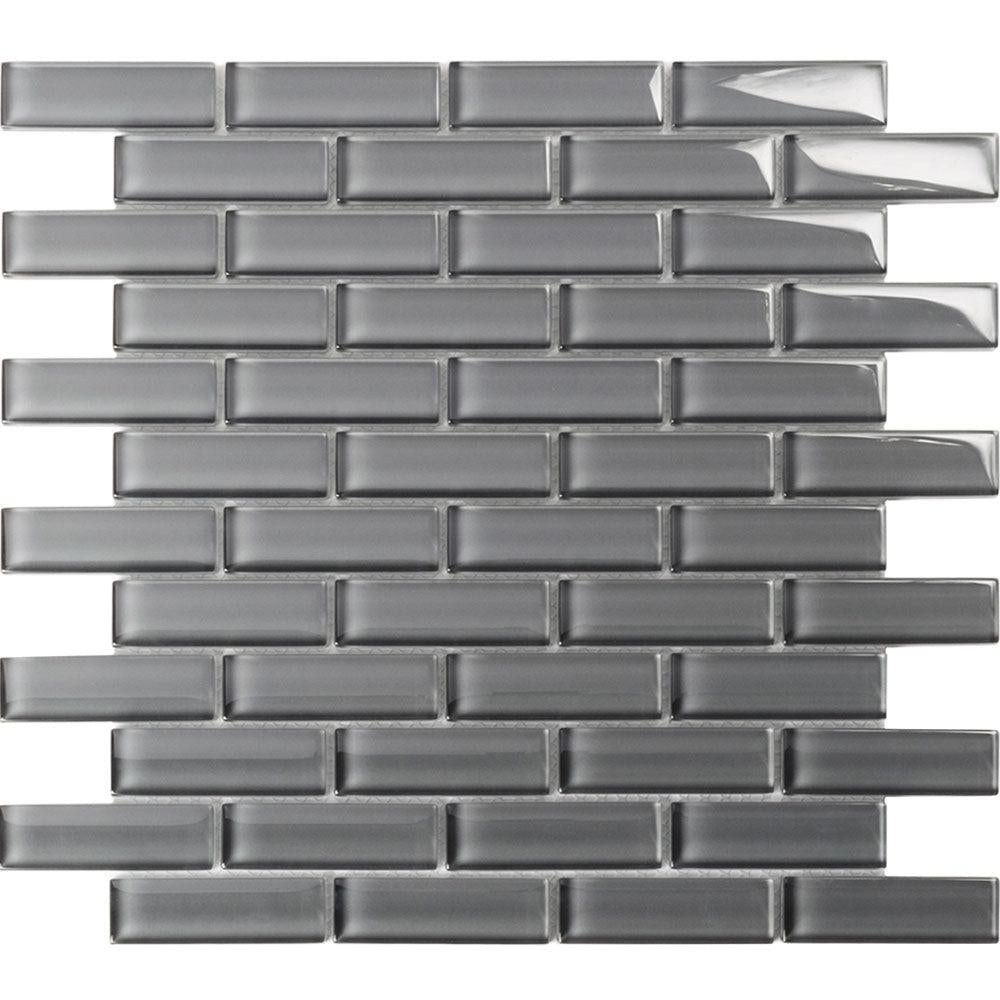 Cool Gray Glass Brick Tile