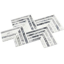 Geo Arrow Calacatta Bluette Marble Mosaic Tile | Tile Club