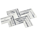Geo Arrow Calacatta Bluette Marble Mosaic Tile | Tile Club