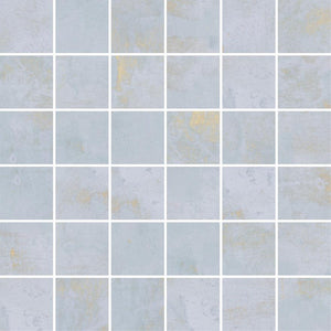 Gilded Age Blue Natural Porcelain Mosaic Tile