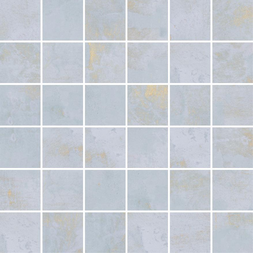 Gilded Age Blue Natural Porcelain Mosaic Tile