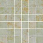 Gilded Age Green Natural Porcelain Mosaic Tile