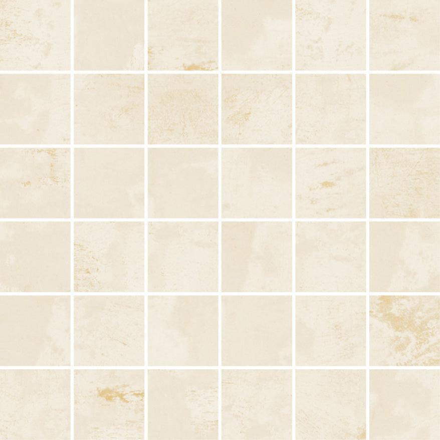 Gilded Age Ivory Natural Porcelain Mosaic Tile
