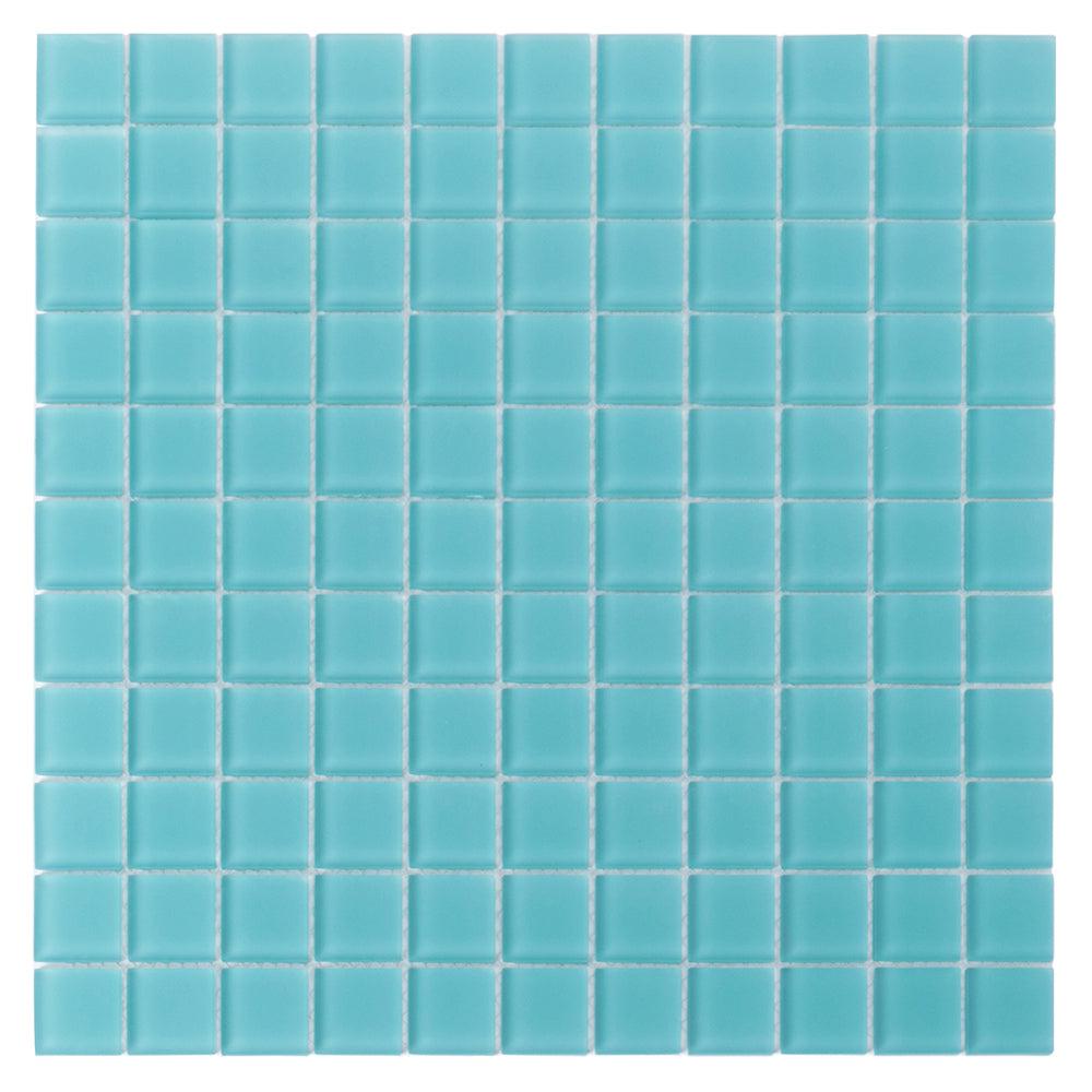 Glacier Aqua 1X1 Frosted Glass Tile Sample