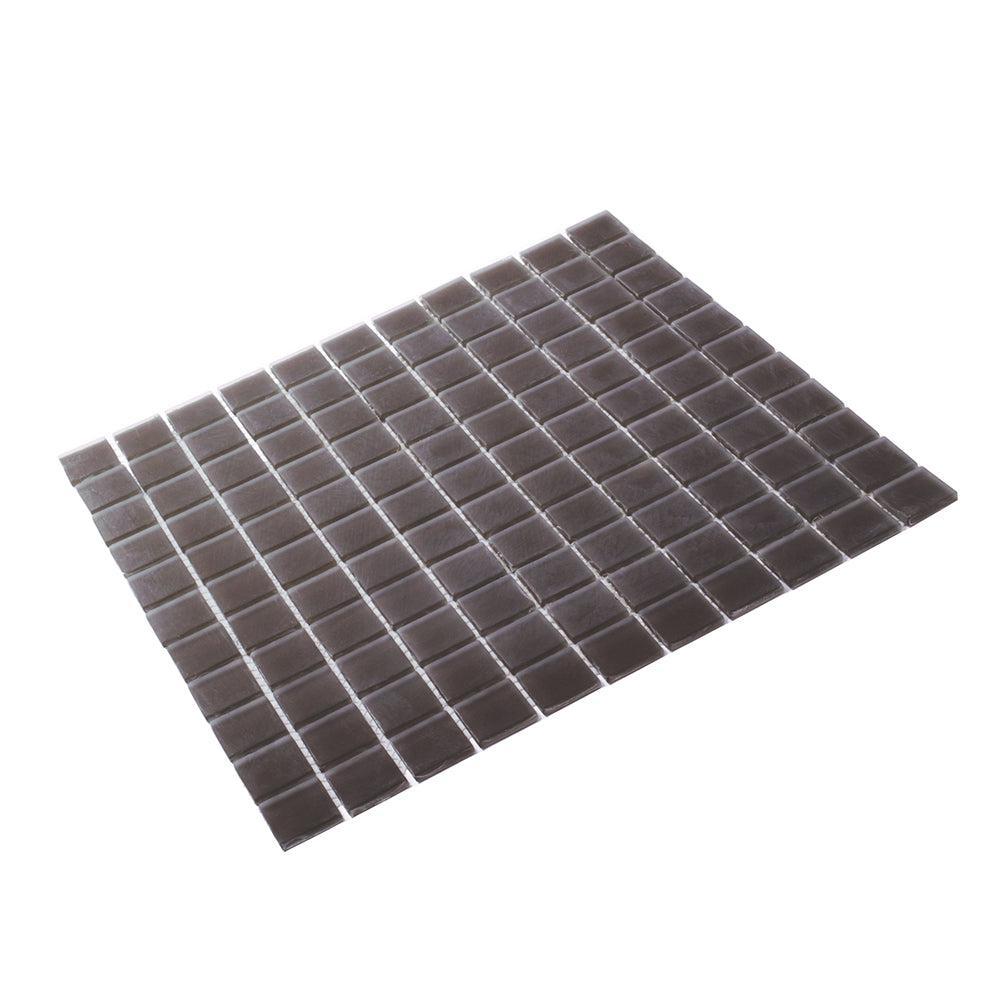 Glacier Ash Gray 1X1 Frosted Glass Tile | Tile Club