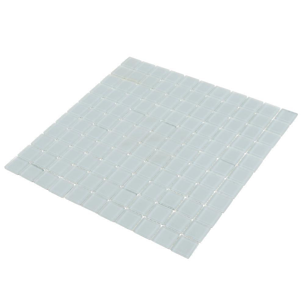 Glacier Aura Gray 1X1 Frosted Glass Tile | Tile Club