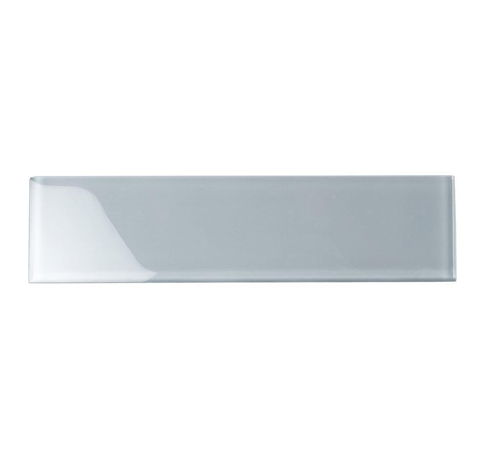 Glacier Aura Gray 3X12 Polished Glass Tile | Tile Club
