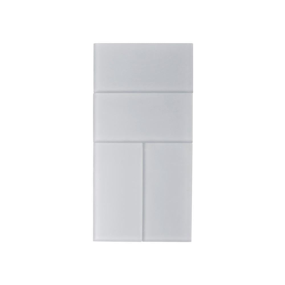Glacier Aura Gray 3X6 Frosted Glass Subway Tile
