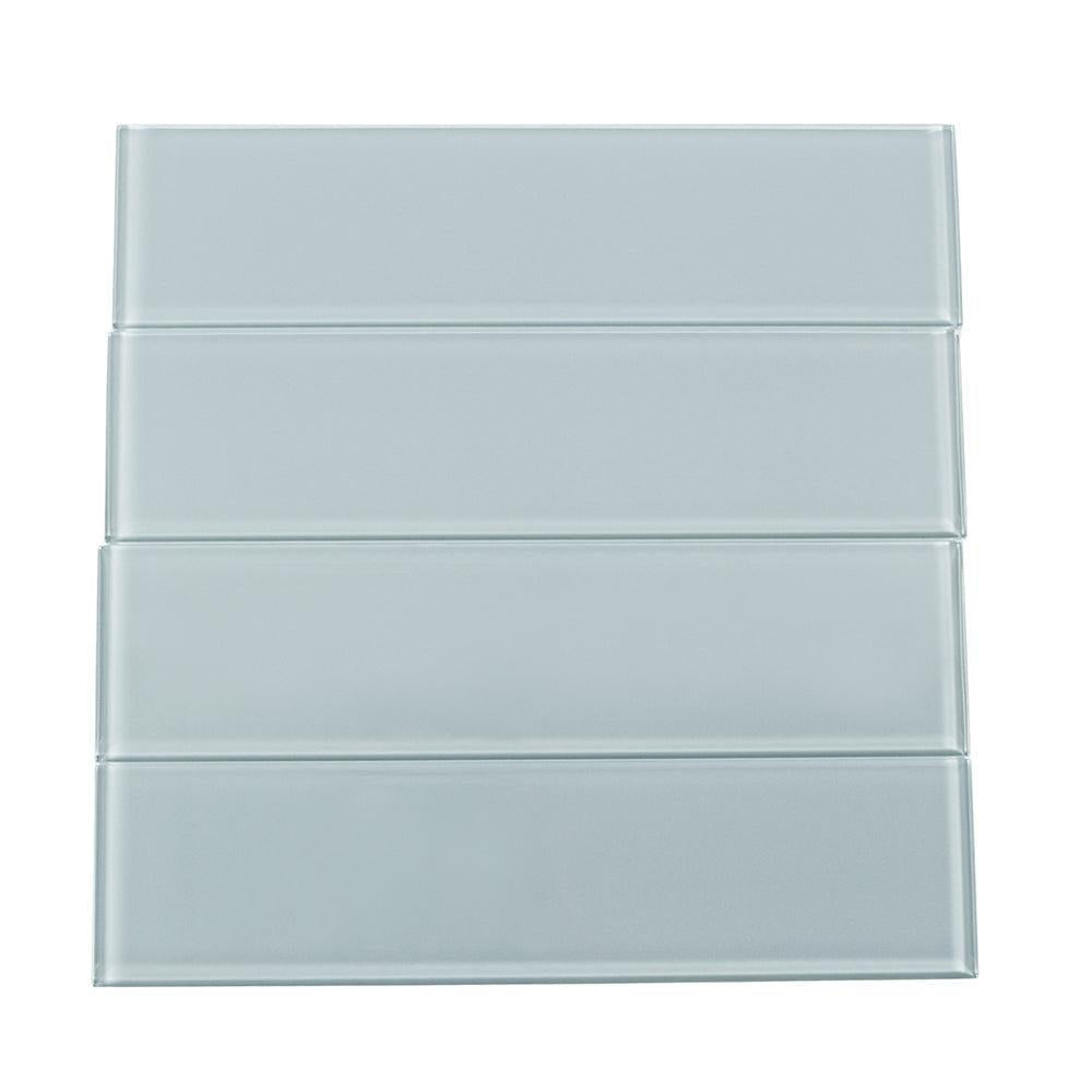 Glacier Aura Gray 4X16 Polished Glass Tile | Tile Club