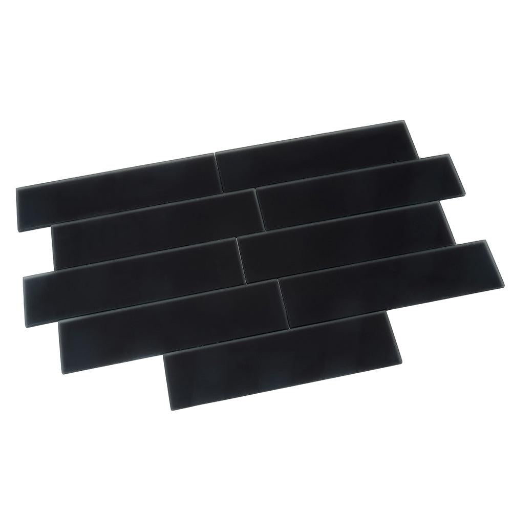 Glacier Black 3x12 Frosted Glass Tile | Tile Club