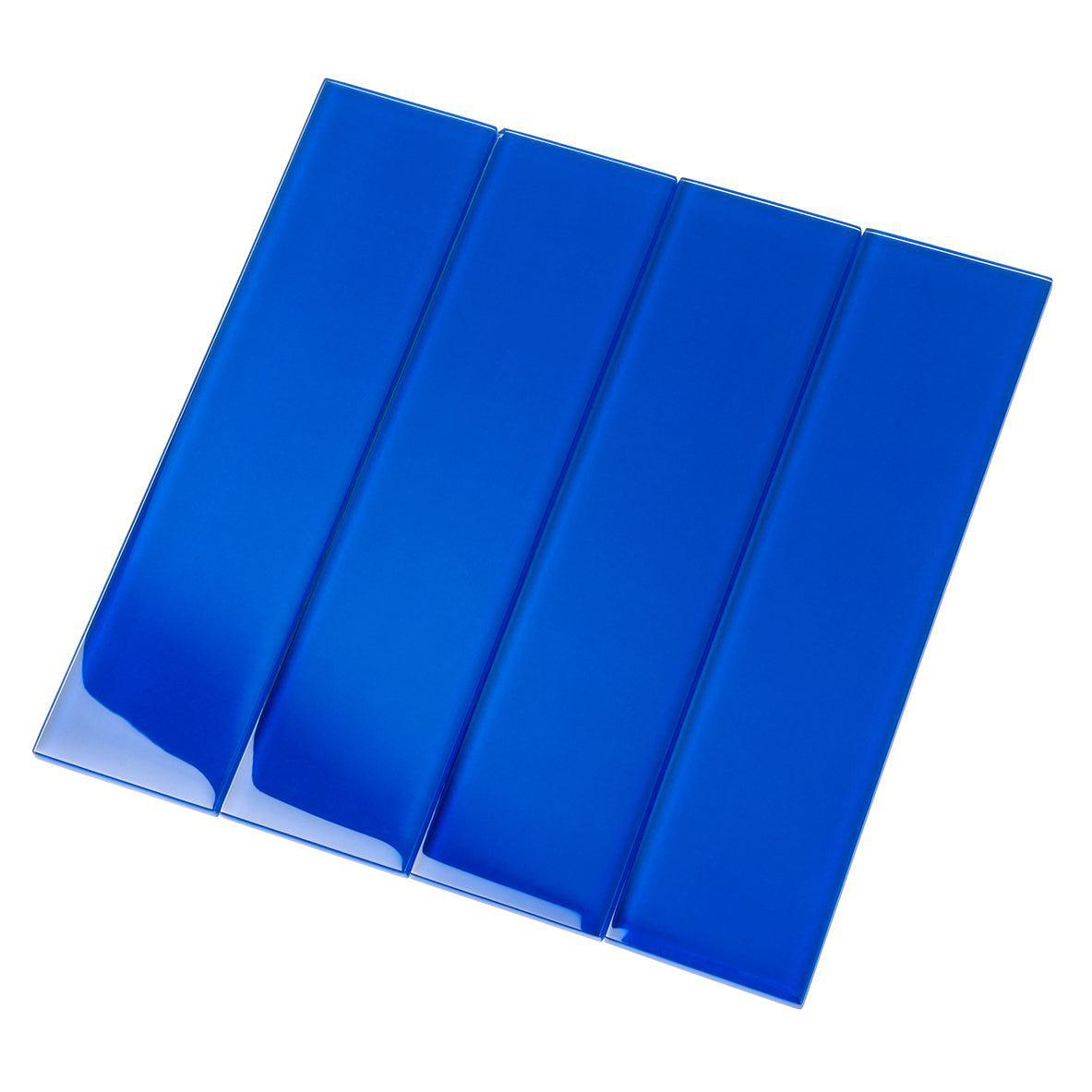 Glacier Cobalt Blue 3X12 Polished Glass Tile