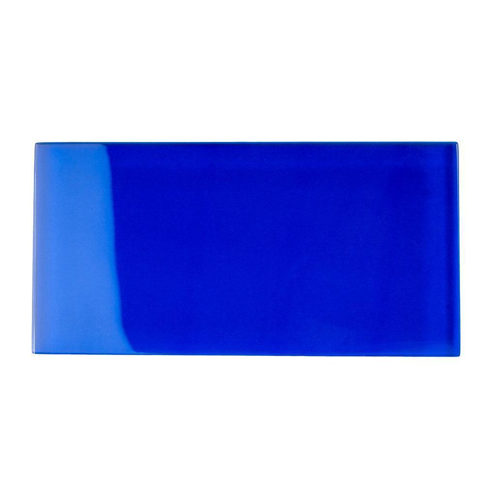Glacier Cobalt Blue 3X6 Polished Glass Subway Tile | Tile Club