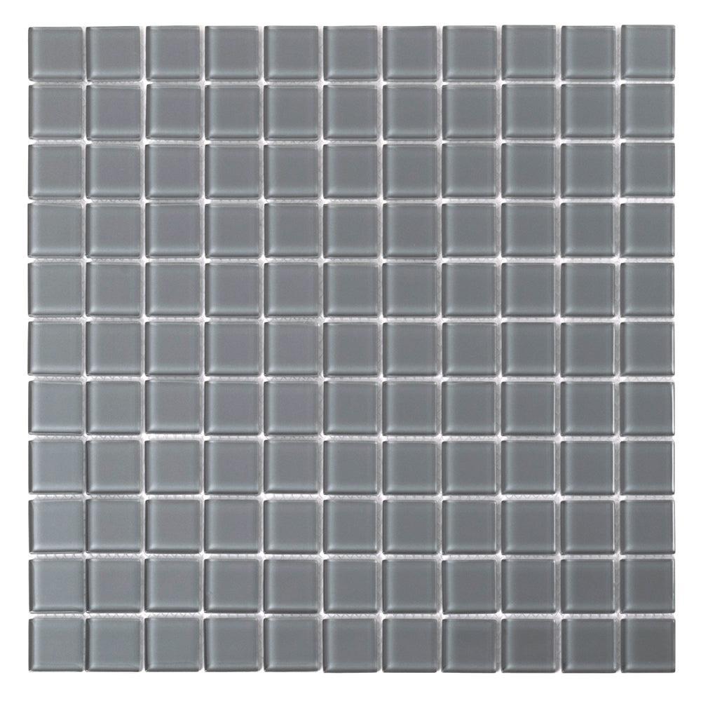 Glacier Dark Gray 1X1 Polished Glass Tile
