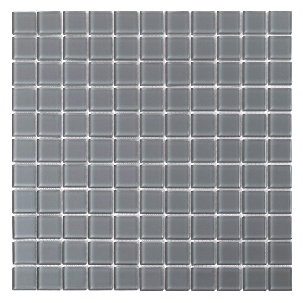 Glacier Dark Gray 1X1 Polished Glass Tile Sample