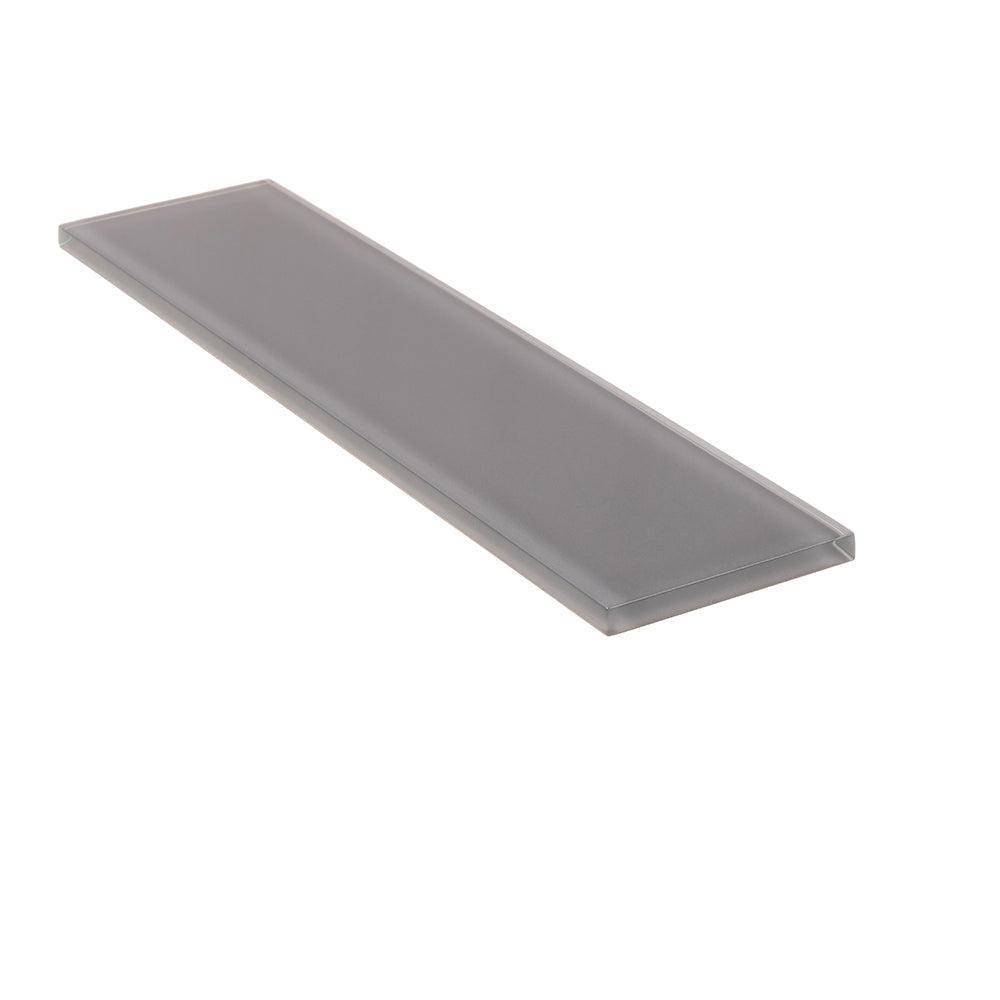 Glacier Dark Gray 3"x12" Polished Glass Tile | Tile Club