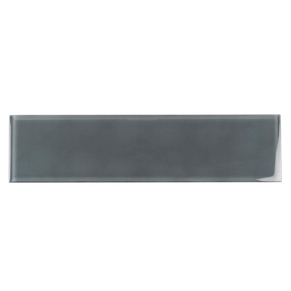 Glacier Dark Gray 4X16 Polished Glass Tile