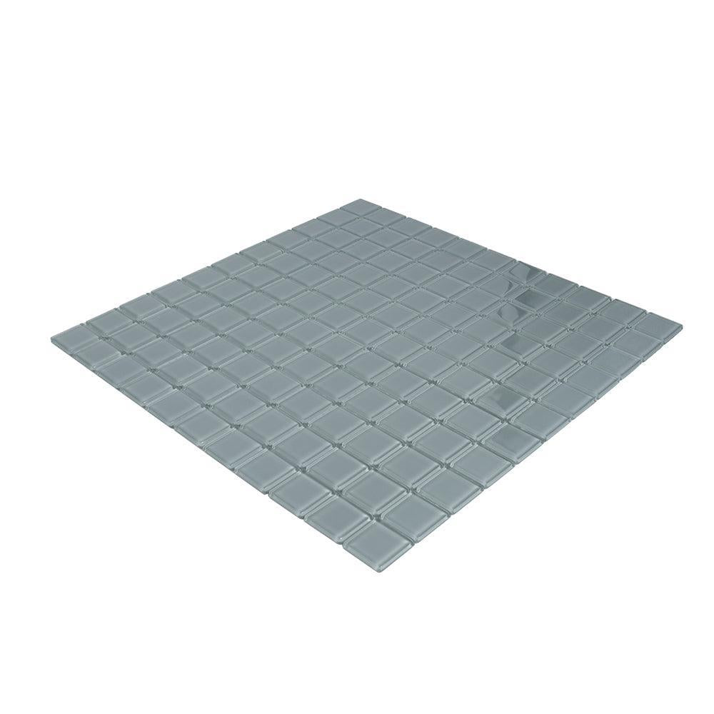 Glacier Gray 1X1 Polished Glass Tile | Tile Club