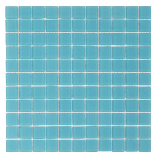 Glacier Laguna Blue 1X1 Frosted Glass Tile Sample