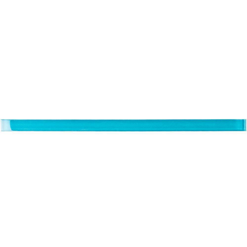 Glacier Laguna Blue Polished Glass Pencil Liner | Tile Club | Position1