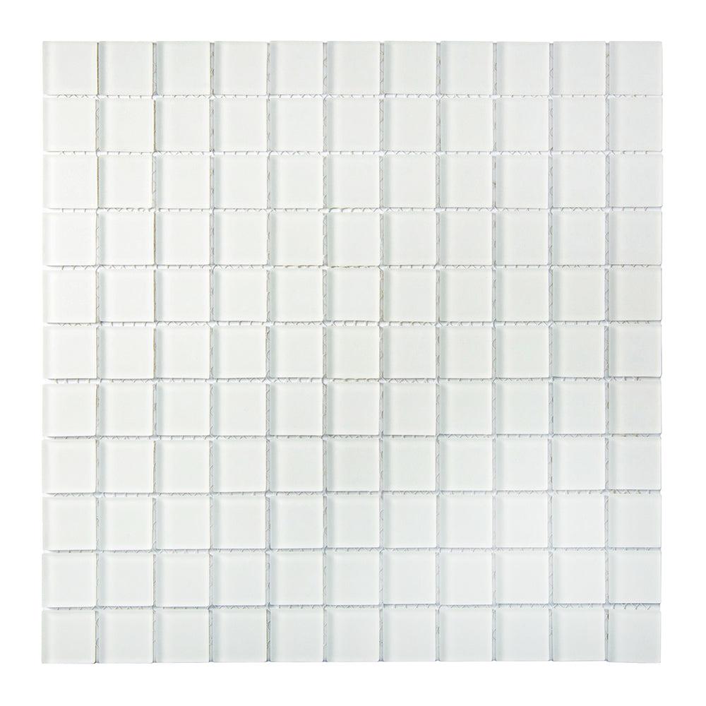 Glacier Pure White 1X1 Polished Glass Tile Sample
