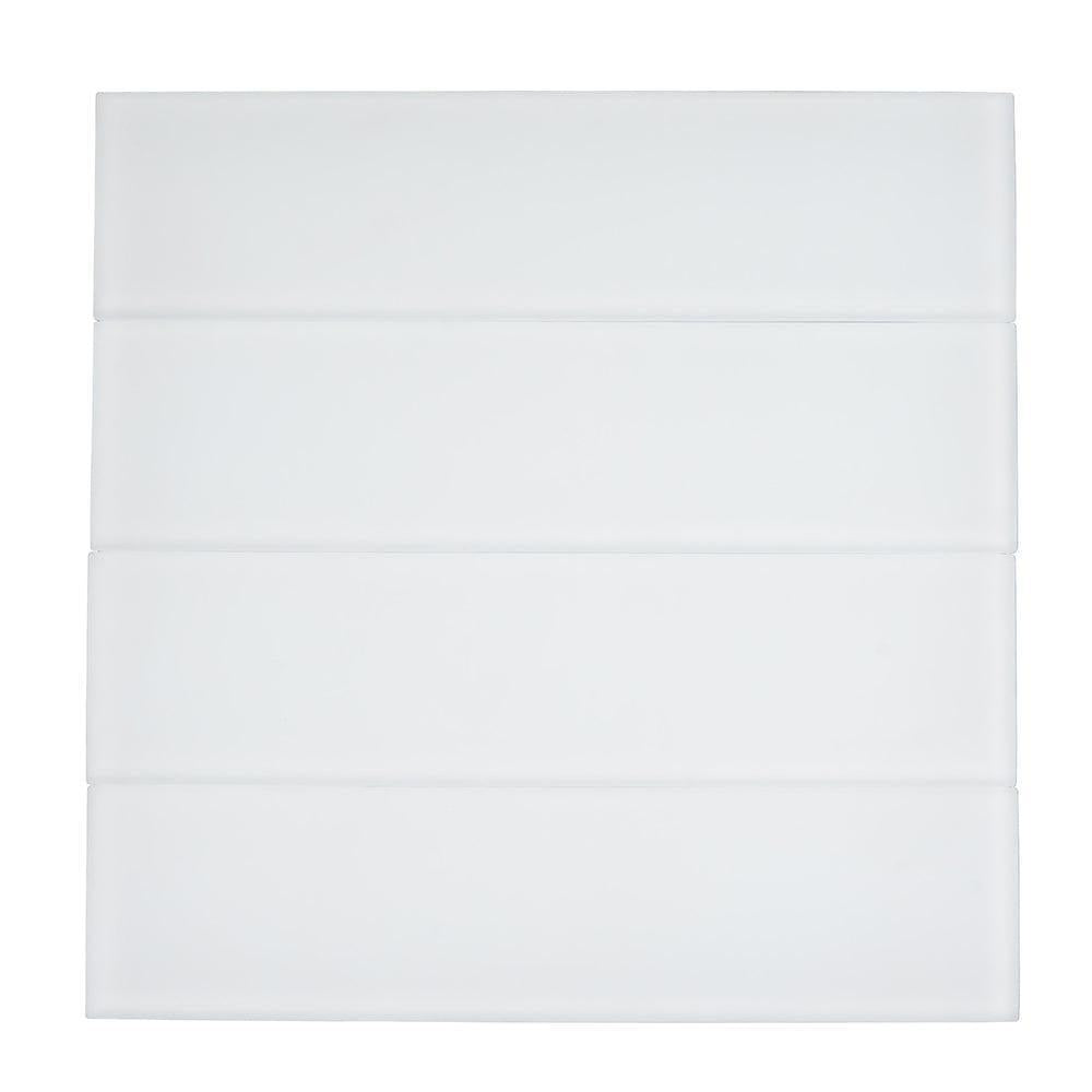 Glacier Pure White 3X12 Frosted Glass Tile | Tile Club