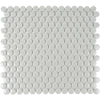 Glossy Gray Cream Buttons Porcelain Penny Round Tile