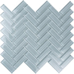 Gray Herringbone Glass Tile