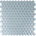 Gray Penny Round Glass Tile