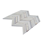 Herringbone Pearl White Thassos Marble and Shell Tile | Tile Club