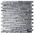 Tile Club | Hipster Lines Mosaic Tile Silver Glass Tile position: 1
