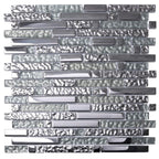 Tile Club | Hipster Lines Mosaic Tile Silver Glass Tile position: 1