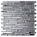 Tile Club | Hipster Lines Mosaic Tile Silver Glass Tile position: 1