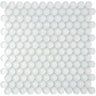 Ice White Glass Penny Round Tile